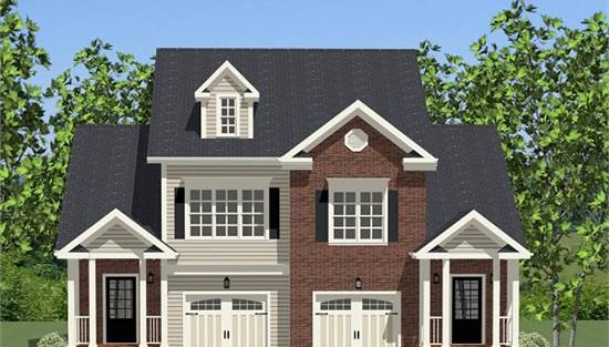 image of duplex house plan 9230